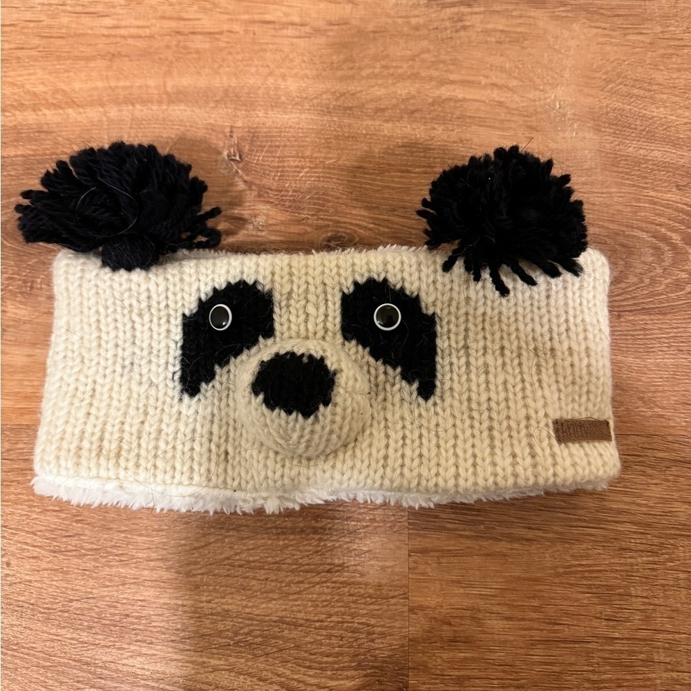 KnitWits panda headband​​​​​​